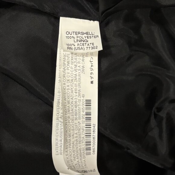 Zara Basic Womens Satin Dress With Pleated Hemline Black Size L Made in Spain - Picture 9 of 9